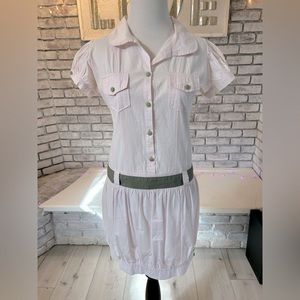 Baby pink unique shirt type dress.
